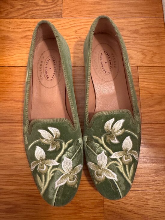 Stubbs & Wootton Shoes - Stubbs & Wootton sage embroidered Loafers size 8